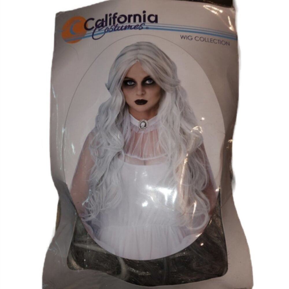 Halloween White Black Two Tone Wig